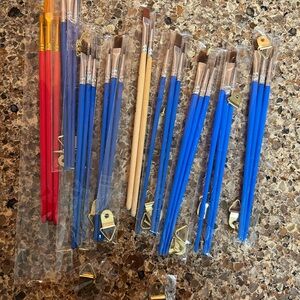New lot of paintbrushes for arts and crafts paint painting time with wall hooks